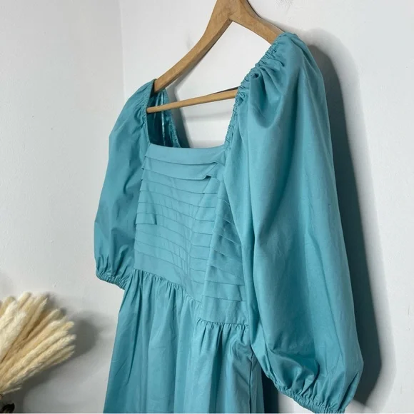 Eloquii Aqua Puff Sleeve Dress - Picture 8 of 15